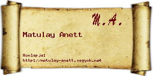 Matulay Anett névjegykártya
